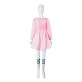 Iconic Eleven Pink Dress Costume from Stranger Things Show - Coscosmos